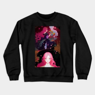 Girl Manhwa Illustration Crewneck Sweatshirt